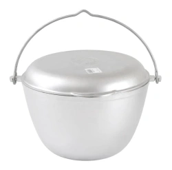 5L Portable Aluminum Cooking Pot with Lid and Skillet by Kukmara