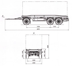 Tri-Axle Container Carrier 8495-13 with CEYLAN AS-1210-225-ST-OV Axles, 12 Ton Capacity