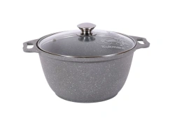 4L Aluminum Cast Pot with Non-Stick Coating by Kukmara, Marble Line