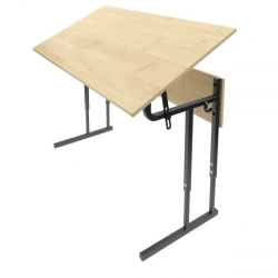 Adjustable Two-Person Student Desk with Tilted Top