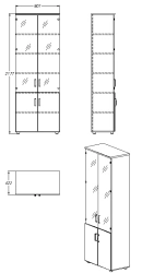 Storage Cabinet for Documents and Office Supplies, Model 406.80.218