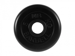 Standard Rubber Coated Weight Disc, Black, 51mm, 5kg
