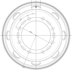 Heavy-Duty Steel Wheel with Non-Removable Rim, Size 19.5x6.75, Product No. RZB36562OE