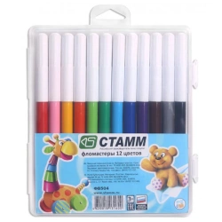 Washable Marker Set "Fun Toys" 12 Colors in Plastic Case