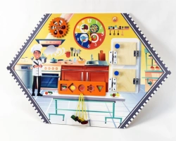 Wall-Mounted Busy Board for Chefs, Series Learn Professions