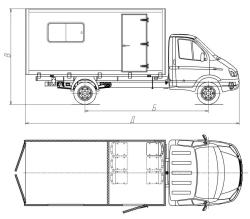 Diesel Truck 3008CF-1 and 3008CF-2, GAZ 23107 Chassis