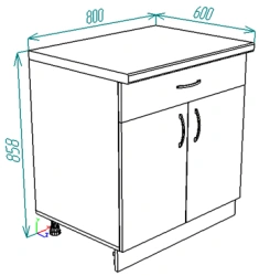 Kitchen Base Cabinet with Drawer 800