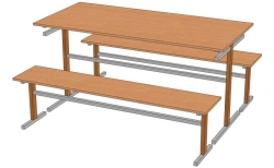 Six-Seater Dining Table with Bench, Model SO-2