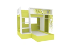 Modern Type 1 Double Bunk Bed Frame (White/Lime)