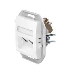 Double Computer Socket with Keystone RJ45 Modules, Cat. 6 FTP, White, Art. 601