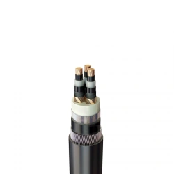 Copper Power Cable 2X.. with Cross-Linked Polyethylene Insulation, Three-Core, Wire Armor, PE Sheath