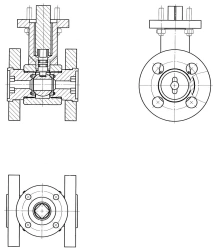 Ball Valve with Flange for Electric Drive KSH DN 10-100 PN 1.6-25 MPa