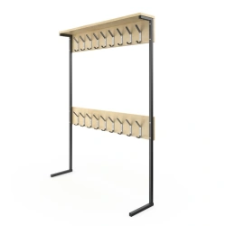 One-Sided Floor Coat Rack with Metal Frame