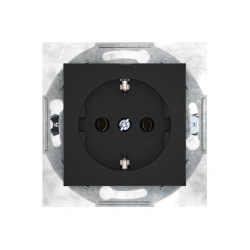 CADUCEUS ALING PRESTIGE Hidden Installation Socket 16A, 250V, Black Soft Touch