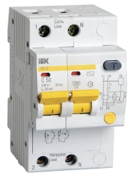 Differential Automatic Circuit Breaker AD12 2P 50A 30mA IEK