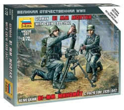 German 81mm Mortar Model Kit with Crew