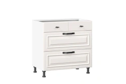 Marina LD.273200.000 Kitchen Cabinet Facade Set with 3 Drawers (800mm, White Textured Oak)