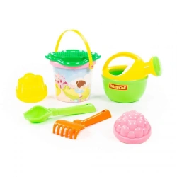 Small Bucket Set with Sticker, Flower Sifter, 2 Shovels, 2 Rakes, 2 Molds, Small Watering Can - Set No. 180