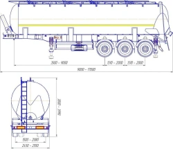 Food Bulk Transport Semi-Trailer Tank PЦ-2-3, Model 96834-0000010-09