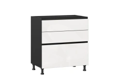 Sherwood LD.281150.000 Kitchen Cabinet Facade 800 with 3 Drawers Luxury (White Gloss/Black)