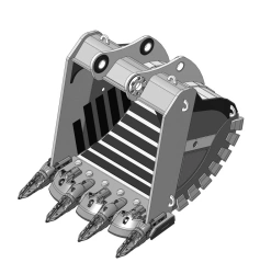 Super Reinforced Rock Bucket with Teeth RDX-123.235D-NSF