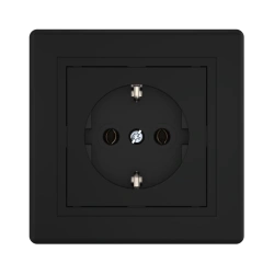 Caduceus Aling Prestige Black Socket 16A, 250V - Soft Touch
