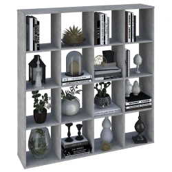 Polini Home Smart Cubic 16 Sections Shelf, Concrete, Art. 0001695.75