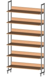 Single-Sided Library Shelf for Books and Educational Materials, Model 40717