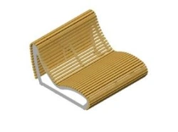 Wooden Lounge Chair for Public Spaces, Model 2014