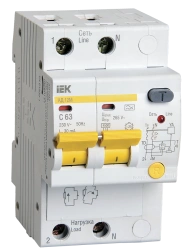 Differential Automatic Circuit Breaker AD12M 2P C63 30mA IEK