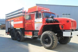 Fire Truck Tanker AC 5.0-100 Type 4673A, Modification 4673A3-00 on Ural-5557 Chassis