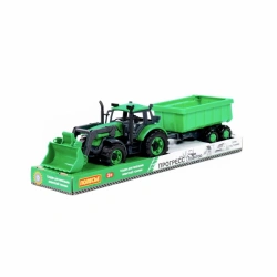 Inertial Green Toy Tractor with Trailer and Bucket for Children" (model 94667)