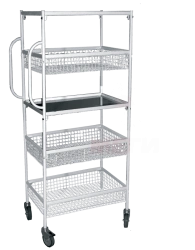 Internal Trolley-Shelving Unit TVI-01-MSK (MSK-516) with Metal Baskets