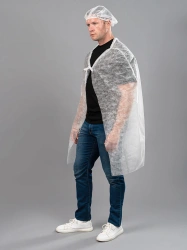 Economical Colorful Spunbond Cover-Up with Drawstring Closure