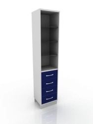 Medical Display Cabinet with Drawers, Model 301-002-4, 450x400x2100mm