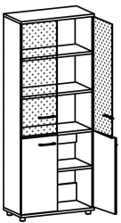 Document Cabinet with Glass Doors, Model 8106, Galant Series