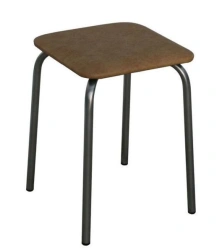 Fabric or Faux Leather Stool T-2 by Edelwood, Wooden Frame