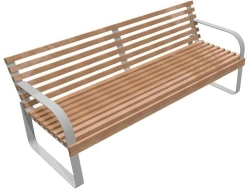 Metal Frame Park Bench with Wooden Seat and Backrest TV-MSKP-1.27.01