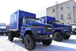 Special Cargo Truck with Crane Manipulator Model 5849DA on Ural 4320-3111-16 Chassis