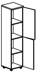 Narrow Document Cabinet with 2 Doors, Model 4214 "Rhythm