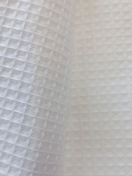 Cotton Terry Cloth Waffle Weave Fabric Art. 11C2F3, Bleached, 150 cm Wide