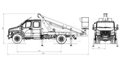 Hydraulic Aerial Platform AГП-14Т GAZ-C42R33 14M 200/250KG 8.4M