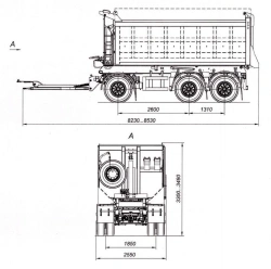 Three-Axle Dump Trailer 8596 with HJD13Y30S18-1840T16-060 Axles, 12 Ton Capacity