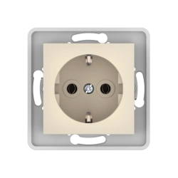 CADUCEUS ALING PRESTIGE Hidden Socket with Grounding, 16A, 250V, Beige, Art. 60