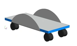 Mobile PC Case Stand with Metal Frame on Wheels