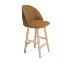 Semi-Bar Stool with Microvelvet Upholstery - Sheffilton SHT-ST35/S65-1