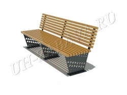 Relax Bench with Metal Frame and Polymer or Wooden Seat