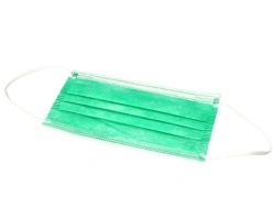 Non-Sterile Medical Mask from Non-Woven Materials "HEKSA" (Three-Layer, Green, with Elastic Bands)