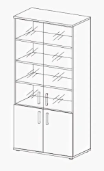 Storage Cabinet with Glass Doors RL 02/16