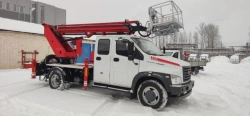 Self-Propelled Boom Lift PSS-131.18E (C42R33) 75-TV on Gazon Next "RED MACHINE